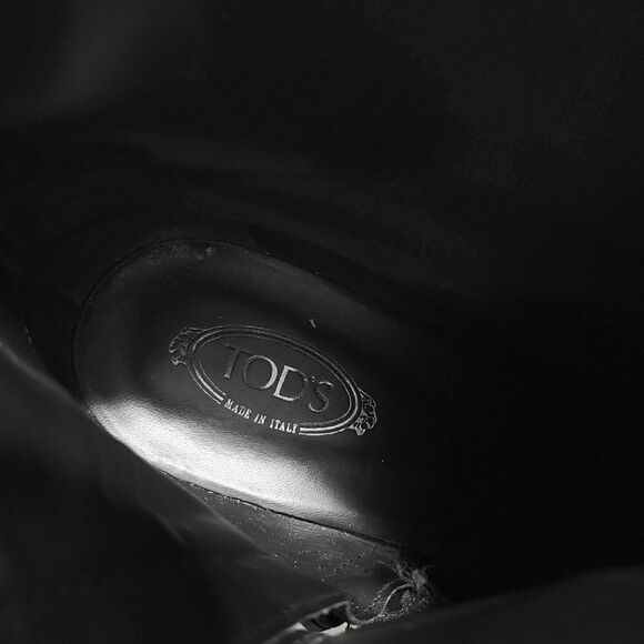 Tod's Black Calfskin Leather Square Toe Chunky Heel Ankle Boots Sz.9/39.5 $885 - Picture 8 of 16